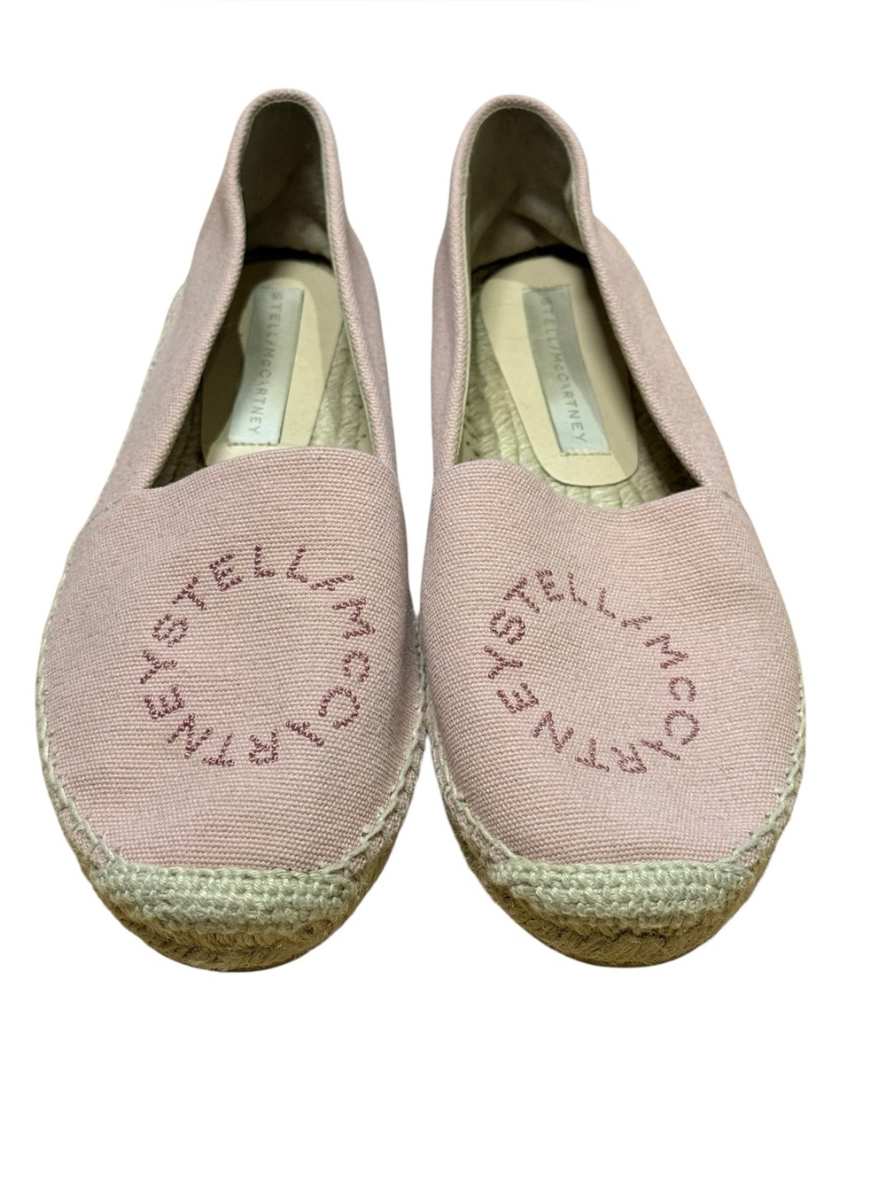 Stella McCartney Selene Logo Canvas Espadrille Flats Pink US 8 - Picture 2 of 10